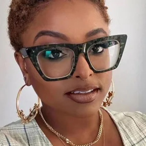 Women Oversized Cat Eye Blue Light Glasses