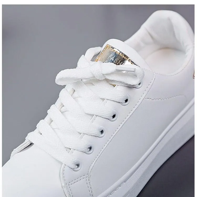 Women's Casual Embroidered White Sneakers
