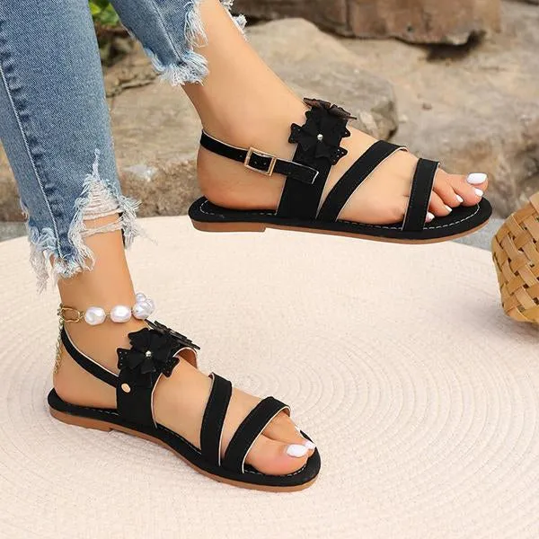 Women's Fashion Flat Floral Beach Sandals 06567743S