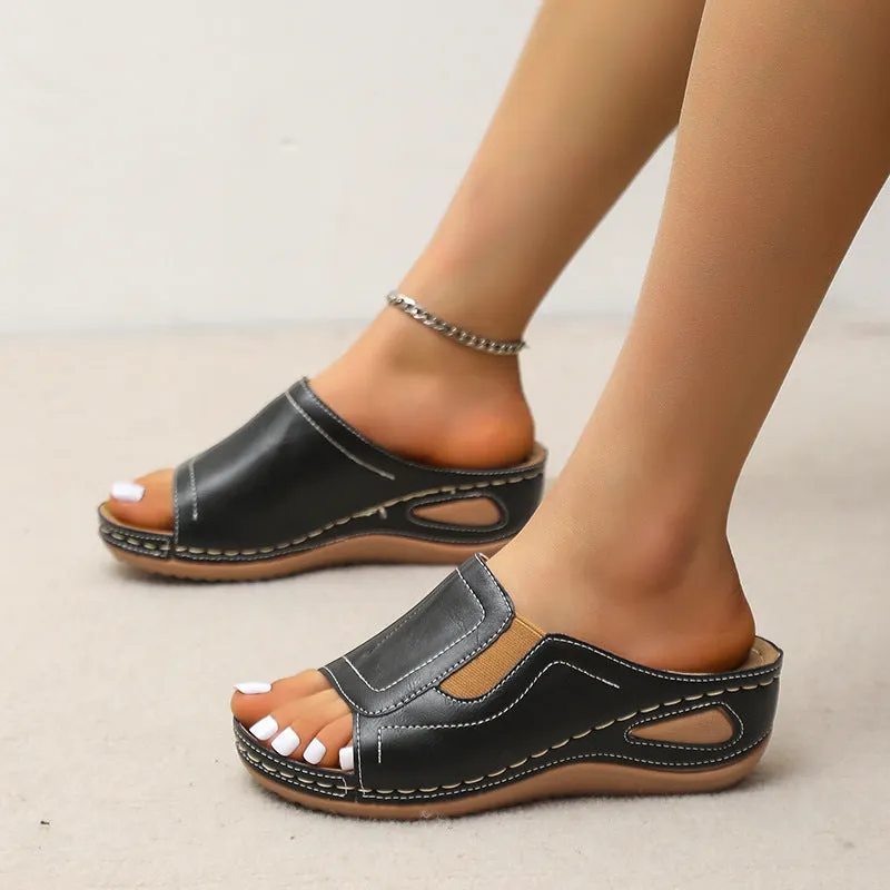 Women’s Wedge Sandals with Wide Strap