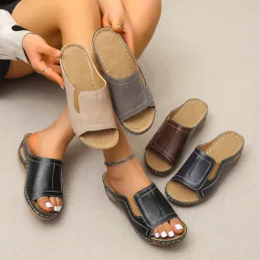 Women’s Wedge Sandals with Wide Strap
